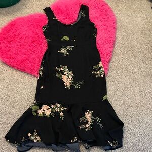 Sugarlips Black Floral Midi Dress